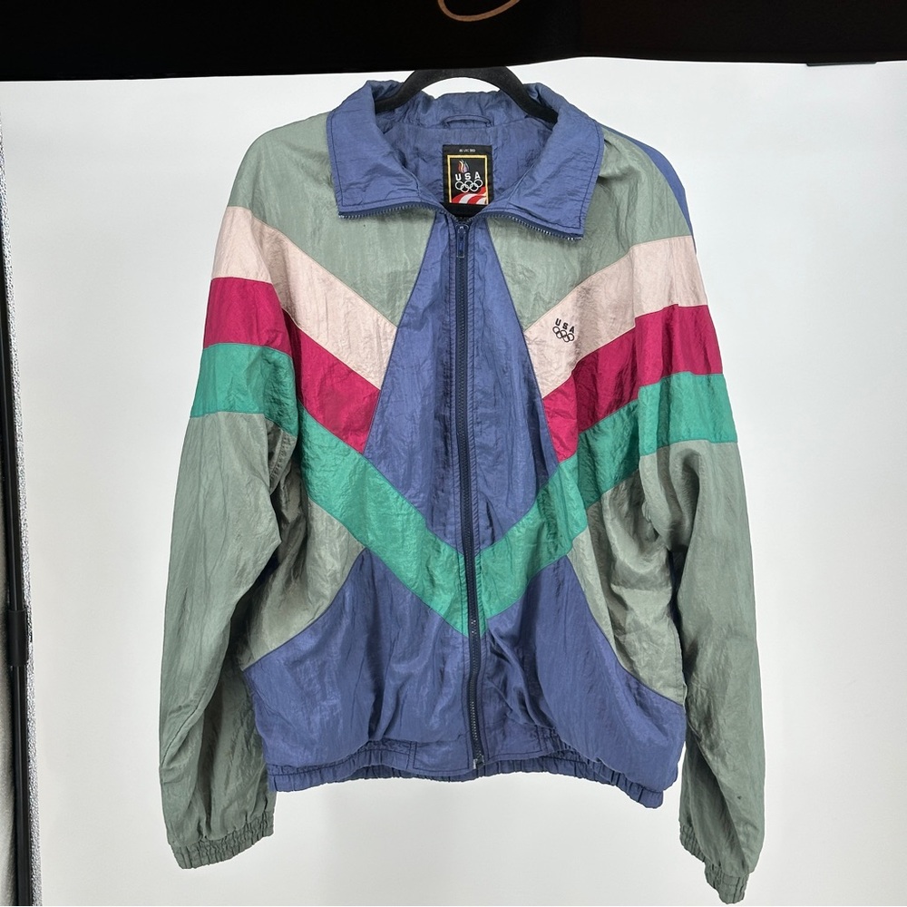 Colorful Men’s XL JcPenney‎ Olympics Windbreaker Jacket Vintage Colorblock